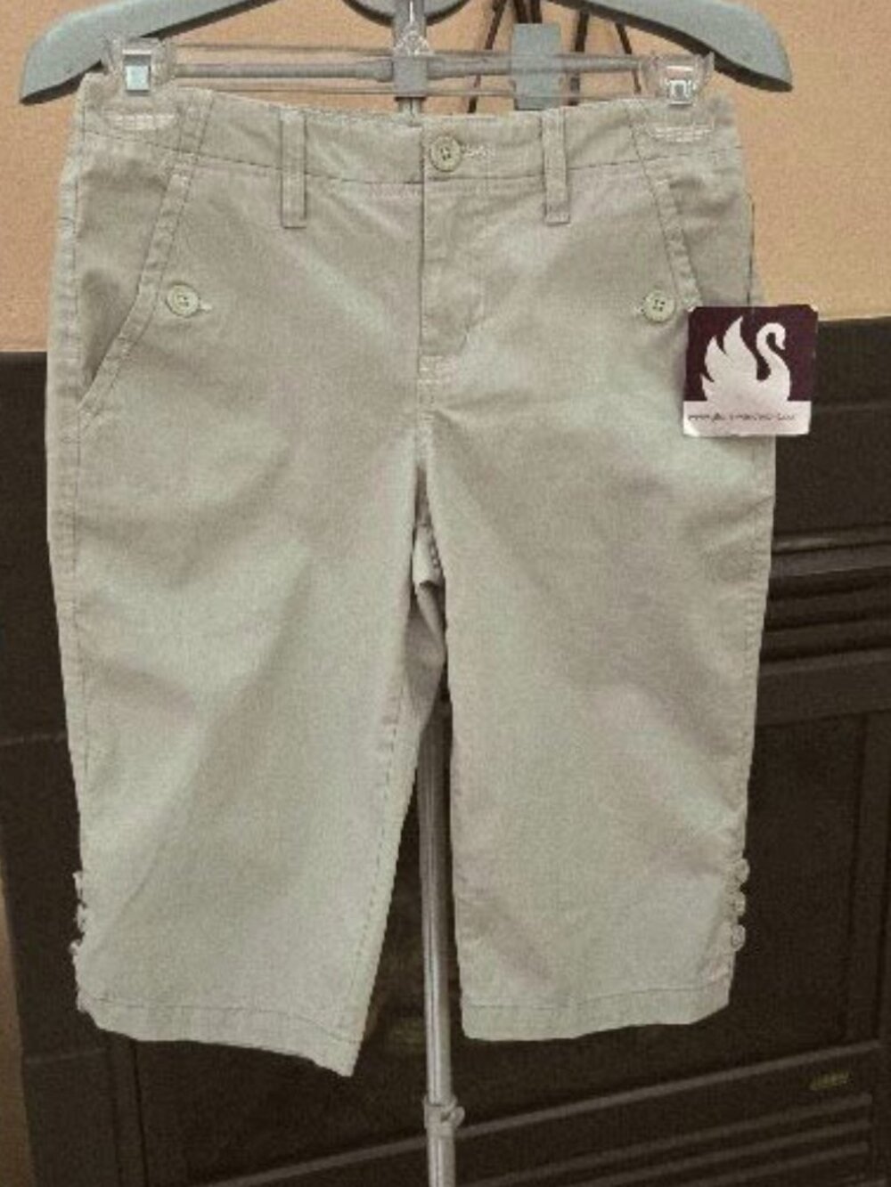 NWT Gloria Vanderbilt sz 6P khaki green capris